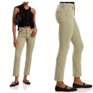 MOTHER Superior The Insider Hover High-Rise Boot Cut Leg Jeans Mermaid Green 24